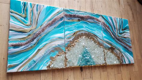 Blue Geode Geode Painting Resin Geode Resin Art Modern Art