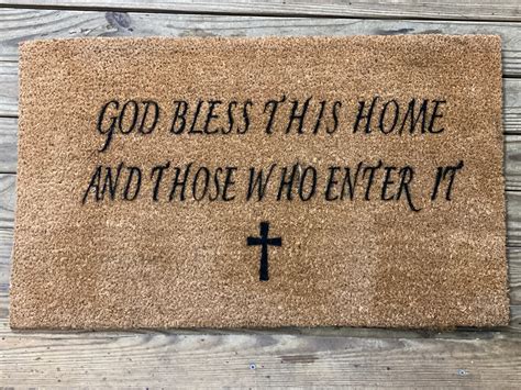 God Bless This Home Religious Doormat Etsy