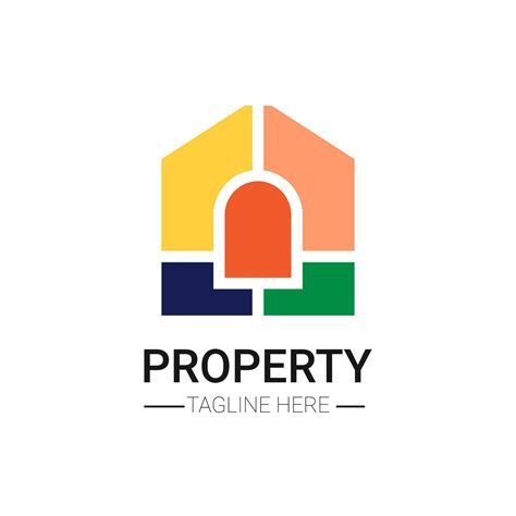 Real Estate Company Logo Building Property Colorful Modern Trendy