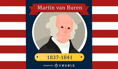 Martin Van Buren Cartoon Illustration Vector Download