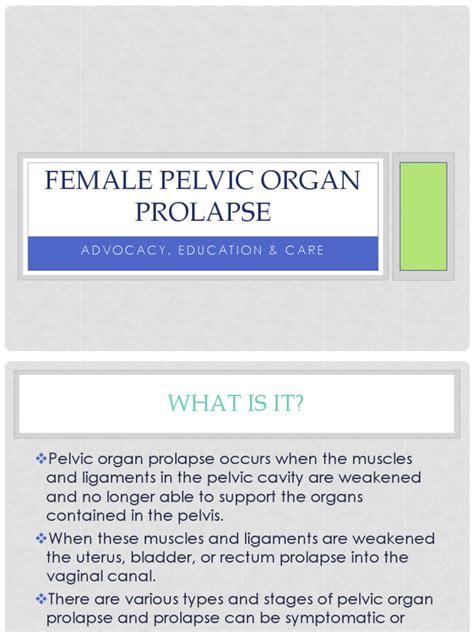 A Comprehensive Guide To Pelvic Organ Prolapse Causes Symptoms Treatment Options And The Role