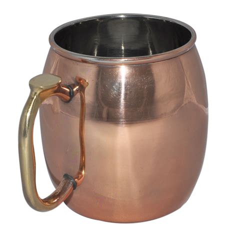 Copper Plating Stainless Steel Moscow Mule Mug With Brass Handle