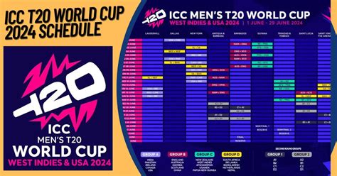 Icc T20 World Cup 2024 Schedule Icc Cricket Mens T20 World Cup 2024