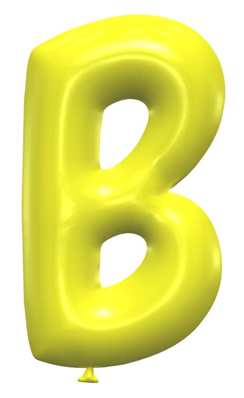 Yellow Balloon Font Balloon Letter Font Png Transparent Png 595x595
