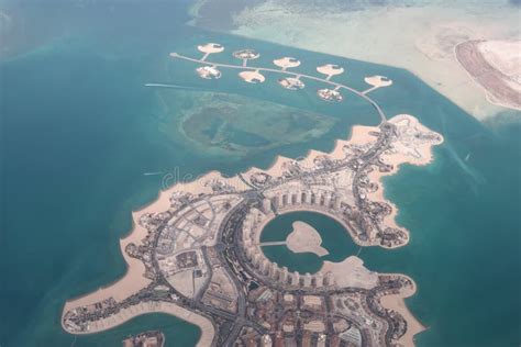 Aerial View Of The Pearl Development On An Artificial Island In Doha