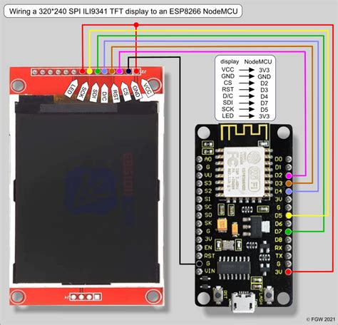 Wiring An Ili Spi Tft Display With Esp Based Microcontroller