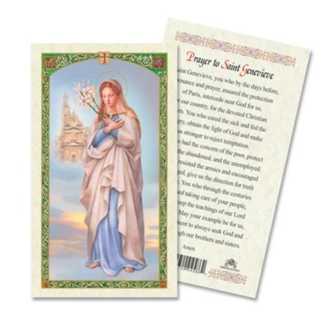 Prayer To Saint Genevieve Laminated Prayer Card Discount Catholic