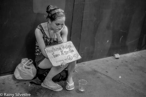 Even A Smile Homeless Girl New York City July 2014 By Rainy