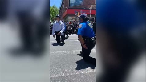 Nypd Officers Take A Knee With Protesters