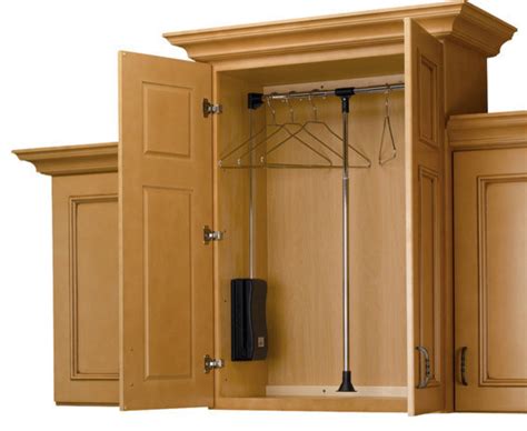 The rod itself pulled down so even those who are in a wheelchair can access your clothes and then rises back up to store clothes out of the way. Rev-A-Shelf, Adjustable Pull-Down Closet Rod - Traditional ...