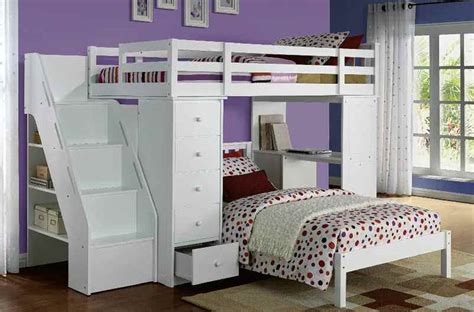 Diy junior loft bed plans by ana white i assisted a friend in building a loft bed for her daughter. Acme Furniture Freya White Loft Bed and Bookcase Ladder ...