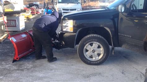 Western Hts Snow Plow Installed On 09 Chevy 1500 Youtube