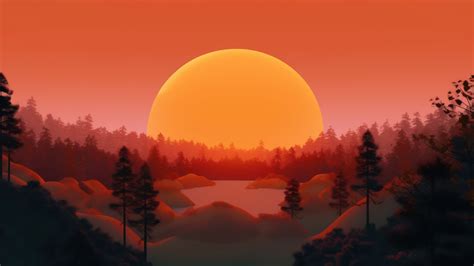 Sunset Forest Scenery Ai Generated 4k Wallpaper Pixground Download