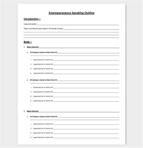 Speech Outline Template 38 Samples Examples And Formats
