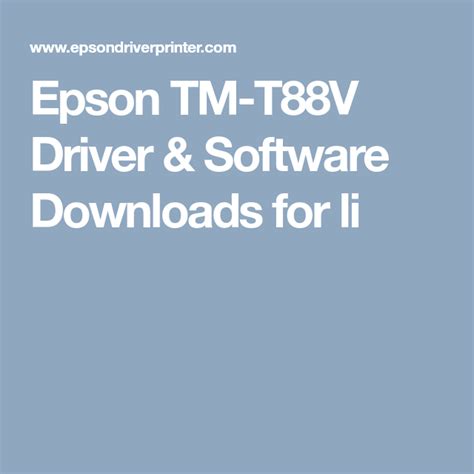 You can download the pdf manuals and drivers for below product categories. Epson TM-T88V Driver & Software Downloads for li | Windows ...