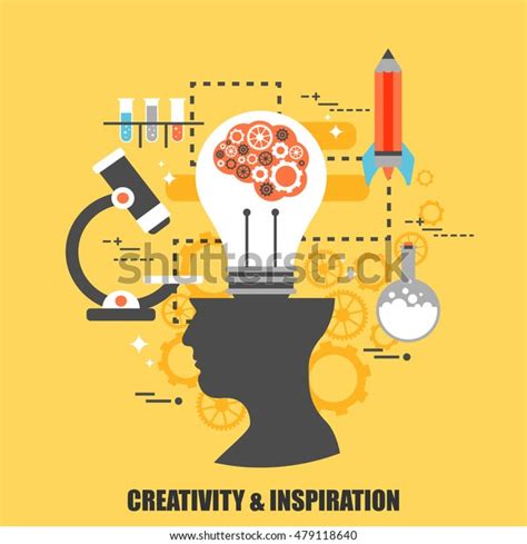 Flat Concept Creativity Inspiration Can Be Stock Vector Royalty Free