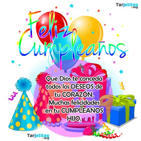 Felicitaciones De Cumpleaños Para Un Hijo Tarjetitas