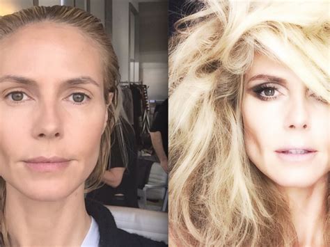 Heidi Klum Shares Before And After Makeup Photos See The