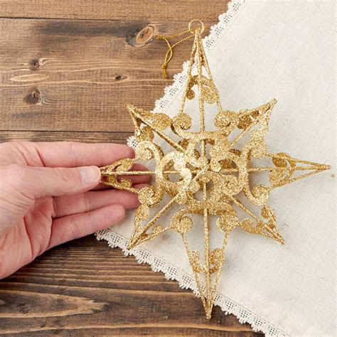 Gold christmas star stock image. Gold Glittered Star Ornament - Christmas Ornaments ...