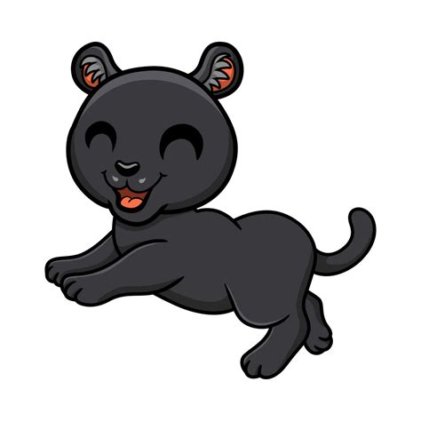 Cute Little Black Panther Cartoon 24232103 Vector Art At Vecteezy