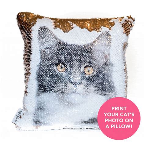 Catcushion Print Your Cats Photo On Reversible Sequin Pillow Sequin