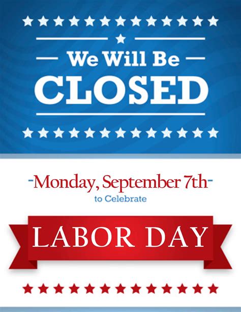 Free Printable Labor Day Closed Sign Template Free Printable Templates