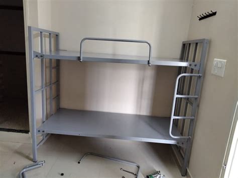 Stainless Steel Double Metal Bunk Bed Without Storage Suitable For