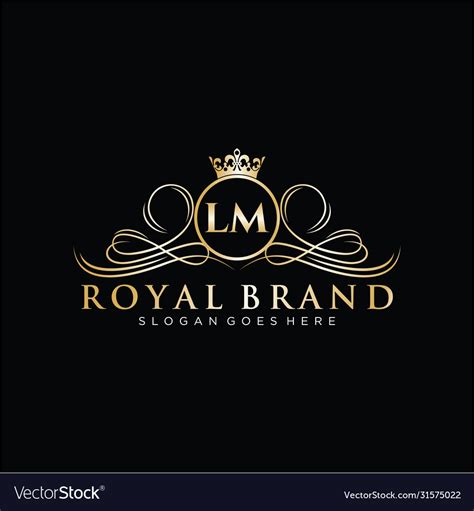 Lm Letter Initial Luxurious Brand Logo Template Vector Image