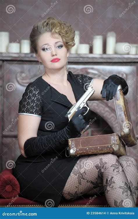 Gangster Girl Portrait Stock Photo Image Of Club Bullet 23584614