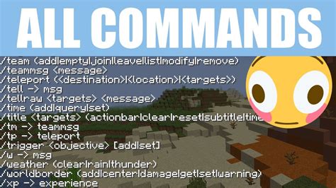All 50 Commands In Minecraft Explained In Under 15 Minutes Blog Chơi