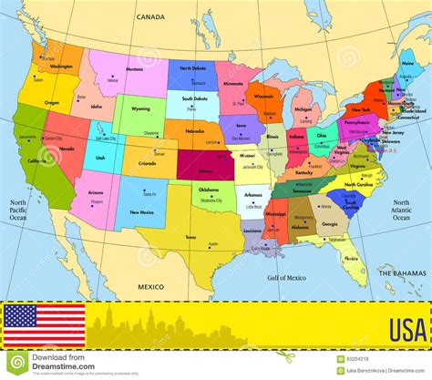 Mapa Usa Con Estados Y Capitales Bmp Central