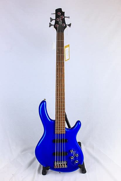 Cort Action 5 String Bass V Plus Metallic Blue Reverb