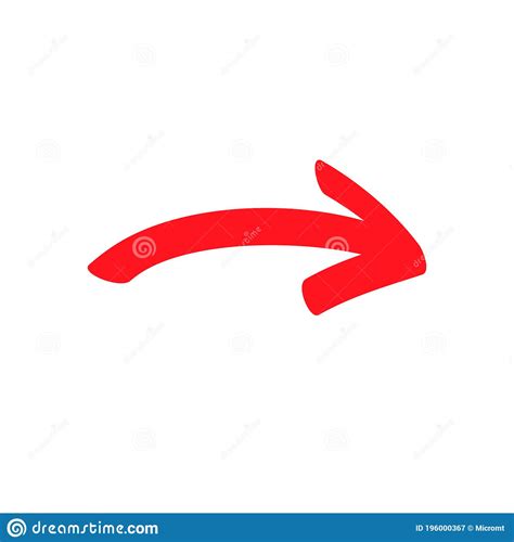 Curved Red Arrow On White Background Stock Illustration Cartoondealer