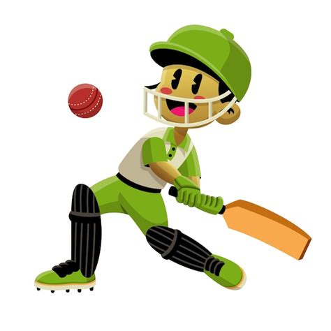 Premium Vector Cartoon Cricket Boy Athlete Illustration
