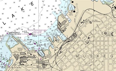 2015 Nautical Map Of Muskegon Harbor And Lake Michigan Etsy