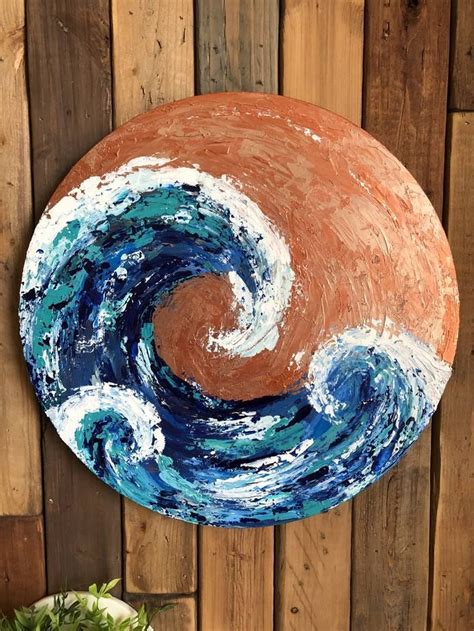 Swell Painting Circular Art Wave Art Painting Art Painting