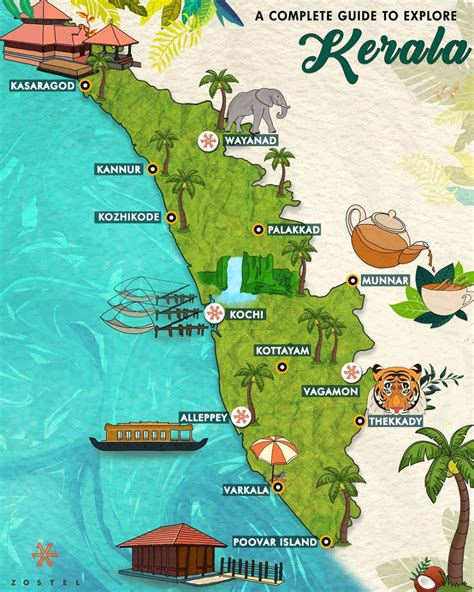 Kerala Tourist Attractions Map Homecorner