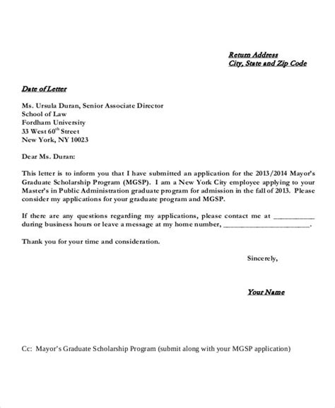 Scholarship Application Letters 17 Free Word Pdf Documents Download