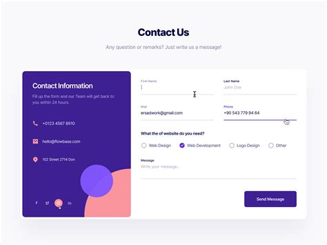 Contact Form 01 By Erşad Başbağ For Flowbase On Dribbble