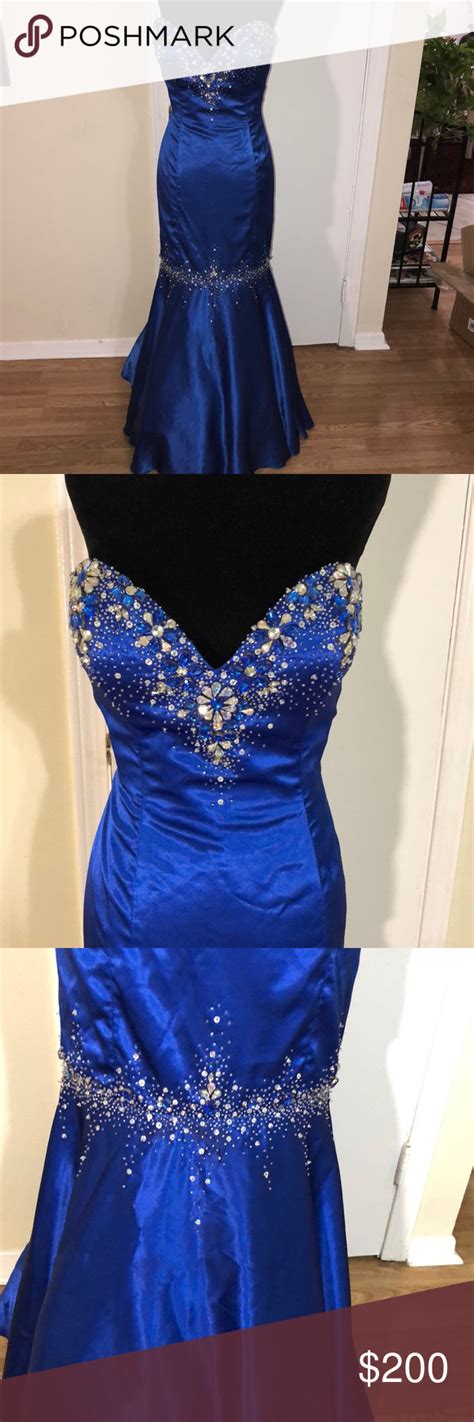 Carisse Blue Bedazzled Evening Gownprom Dress Dresses Prom Dresses