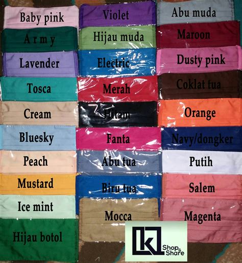 Ini adalah warna dan makna hijaunya mencolok dan bisa memberikan kesan populer bila dipakai sebagai kain baju atau kerudung. Jual Masker kain tali warna panjang hijab jilbab oxford ...