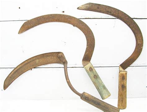 Vintage Farm Sickle Set Of 3 Hand Scythe Corn Cutter Etsy