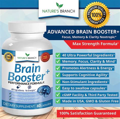 Buy Advanced Brain Booster Supplements 40 Ingredients Memory Focus