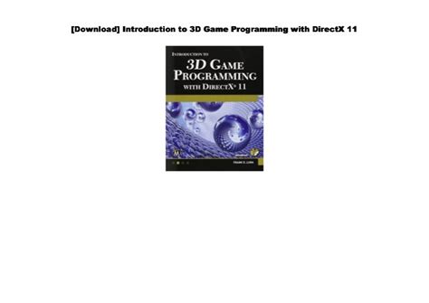 Pdf Introduction To 3d Game Programming With Directx 11