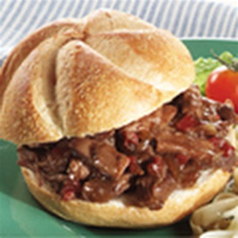 Season brisket with remaining 2 tablespoons salt and remaining 1 teaspoon pepper. Slow Cooker Hearty Bbq Beef Sandwiches | Recipe | Bbq beef, Beef recipes, Bbq beef sandwiches