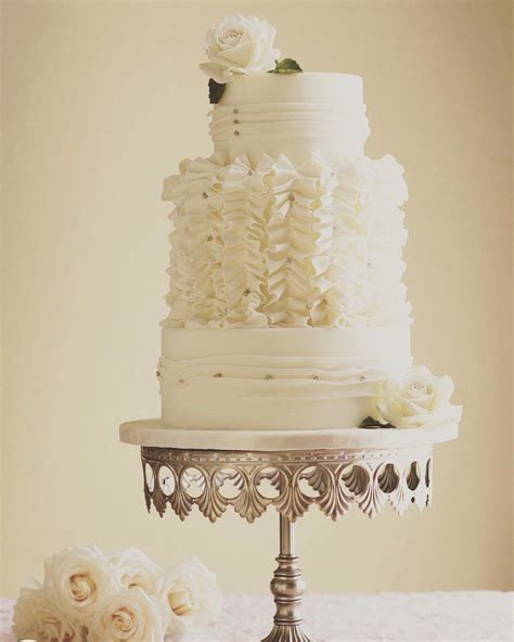 Lovely Wedding Cake By On Our Antique Silver Crown Cake Stand