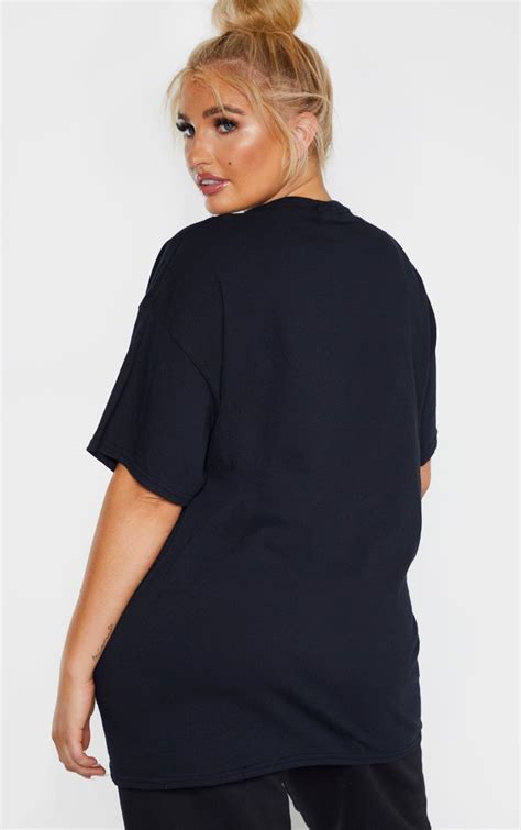 Plus Black Oversized Boxy T Shirt Plus Size Prettylittlething Il