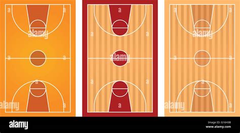Basketball Courts With Different Floor Design Illustration Stock Vector