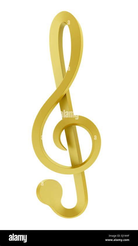 Golden Treble Clef Isolated On White Background Stock Photo Alamy