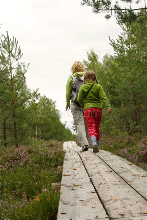 Mother And Daughthter Walking In Forest Stock Image Image Of Mother
